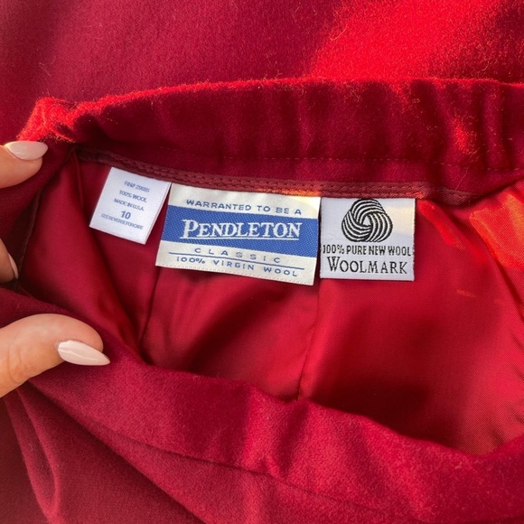Vintage Pendleton Cherry Red Wool Pencil Skirt Size 10 - Picture 4 of 6